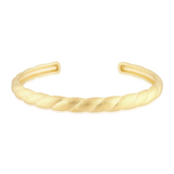 14K Yellow Gold Overlay Matte Twisted Cuff