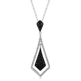 Sterling Silver Natural Black Diamonds Drop Pendant