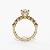 14K Yellow Gold Classic Oval Natural Diamonds Engagement Ring