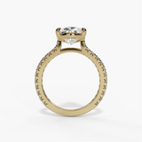 14K Yellow Gold Classic Pear Natural Diamonds Engagement Ring