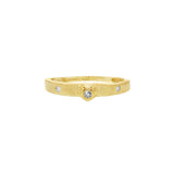 JT ESTATE 14K Yellow Gold Heart Flush Set Natural Diamond Ring