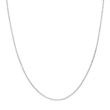 14K White Gold 18 Inches Diamond Cut Cable Chain