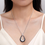 Sterling Silver Bujukan Pear Pendant Necklace