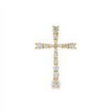 18K Yellow Gold Natural Diamond Flared Cross Pendant