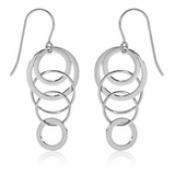 Sterling Silver Mini Cascading Circle Earring
