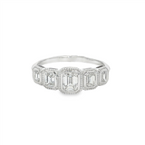 14K White Gold Contemporary Natural Diamonds Ring