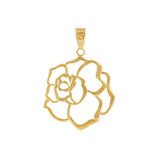 JT ESTATE 14K Yellow Gold Flat Rose Pendant