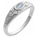Sterling Silver Stackable Opal Ring