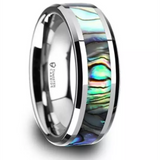 Tungsten ‘Maui’ 8mm Mother Of Pearl Inlay Wedding Band