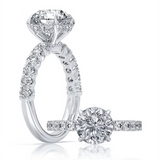 Platinum 3.05Ct Round Lab Grown Diamonds Classic Engagement Ring