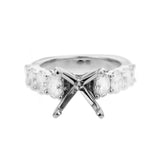 18K White Gold Classic Round Diamonds Engagement Ring