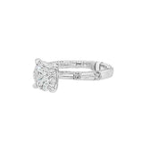 Platinum White Gold 2.57Ct Round Lab Grown Diamonds Contemporary Engagement Ring