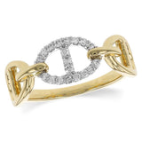 14K Yellow And White Gold Contemporary Natural Diamonds Ring