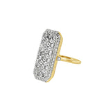 JT ESTATE 14K White And Yellow Gold Latticed Natural Diamond Ring