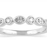 14K White Gold Lab Grown Diamonds Contemporary Band