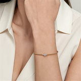 14K Yellow And White Gold Bujukan and Diamond Starburst Split Bangle Bracelet