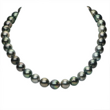 14K White Gold Pearls Single Strand Tahitian Pearl Necklace