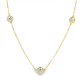 14K Yellow Gold Lab Grown Diamonds Station Necklace