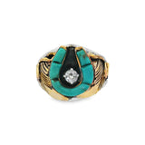 JT ESTATE Sterling Silver And Yellow Gold Overlay Horseshoe Ring