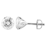 14K White Gold 4.00 CTW Round Lab Grown Diamonds Stud Earrings