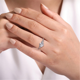 14K White Gold 'Reena' Classic Round Diamond Engagement Ring