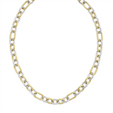 18K Yellow Gold And Sterling Silver Italian Cable Chain