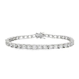 Sterling Silver April Birthstone Oval White Topazes Tennis Bracelet