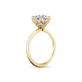 14K Yellow Gold 'Chrys' Solitaire Round Natural Diamonds Engagement Ring