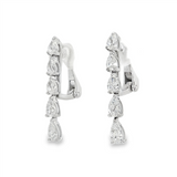 14K White Gold Drop Natural Diamonds Earrings