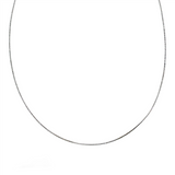 JT ESTATE 14K White Gold 17 Inches Diamond Cut Fancy Round Wire Chain