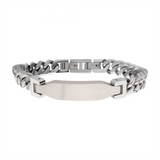 Stainless Steel Matte Engravable ID Chain Bracelet