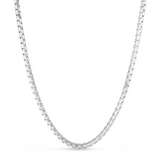 Sterling Silver Hatched Round Box Chain