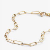 18K Yellow Gold Overlay 'Samantha' Paperclip Chain Necklace