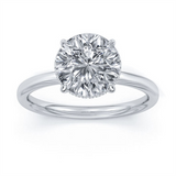 14K White Gold 3.00Ct Round Lab Grown Diamonds Hidden Halo Engagement Ring
