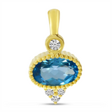14K Yellow Gold Topaz Contemporary Pendant