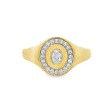 14K Yellow Gold Contemporary Natural Diamonds Ring