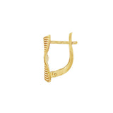 JT ESTATE 14K Yellow Gold Wavy Textured Square Drop Earrings