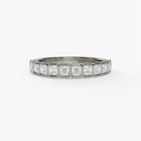 14K White Gold Contemporary Natural Diamonds Band