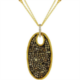 14K Yellow Gold Natural Mocha Diamonds Cluster Pendant