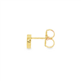 14K Yellow Gold Crystal Opal Bezel Stud Earrings