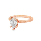 14K Rose Gold 'Lark' Pear Center Solitaire Engagement Ring