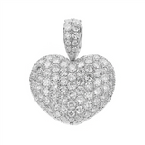 18K White Gold Diamond Pavé Heart Enhancer Pendant