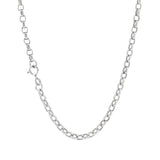 JT ESTATE Sterling Silver 24 Inch Oval Rolo Link Chain
