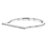 14K White Gold Stackable Natural Diamonds Ring