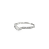 JT ESTATE 14K White Gold Curved Natural Diamonds Band