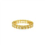18K Yellow Gold Bold Anniversary Fancy Yellow Natural Diamond Band