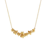 JT ESTATE 14K Yellow Gold Floral Bar Necklace