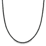 14K White Gold Beaded Black Diamond Necklace