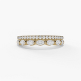 14K Yellow Gold Contemporary Natural Diamonds Band