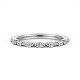 14K White Gold Modern Natural Diamonds Band